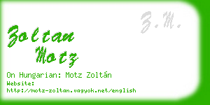 zoltan motz business card